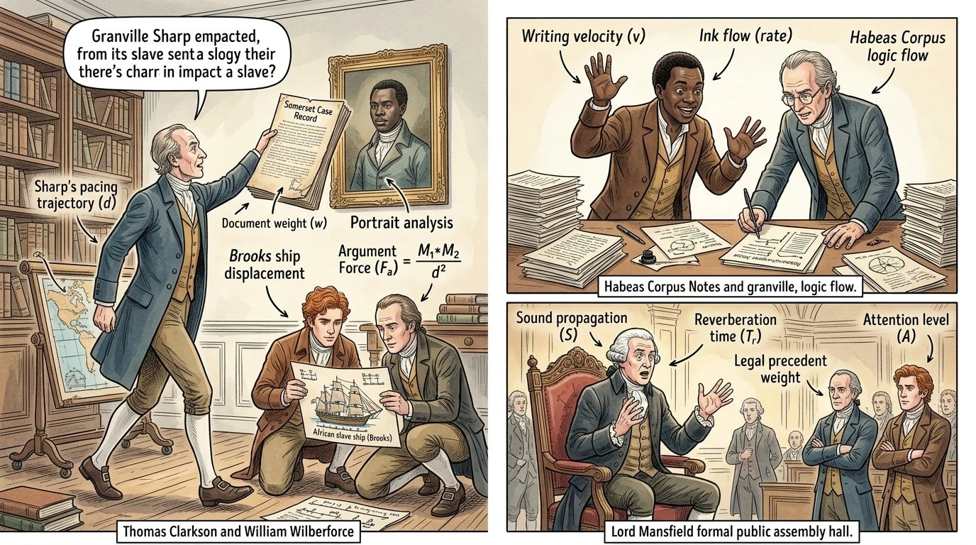 Granville Sharp paced his study, surrounded by legal documents. "Somerset v Stewart!" he exclaimed to a visitor. "Lord Mansfield's ruling changed everything!"…