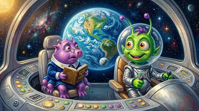 爱吃披萨的外星人 — 图书封面 — Wonder Books
