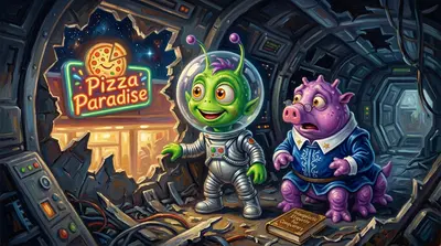 一个决定命运的夜晚，佐普的宇宙飞船发出噗噗的咳嗽声，迅速失去高度。“呃哦！”佐普叫道，摆弄着控制装置。“格拉贡，看来我们的太空燃料用完了！