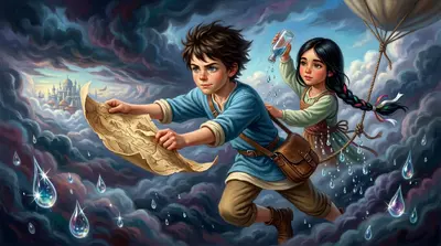 Lila quickly uncorked a bottle of captured rain, letting the heavy droplets weigh down their makeshift anchor. The balloon dipped slightly, pulling them closer… Lila quickly uncorked a bottle of captured rain, letting the heavy droplets weigh down their makeshift anchor. The balloon dipped slightly, pulling them closer…