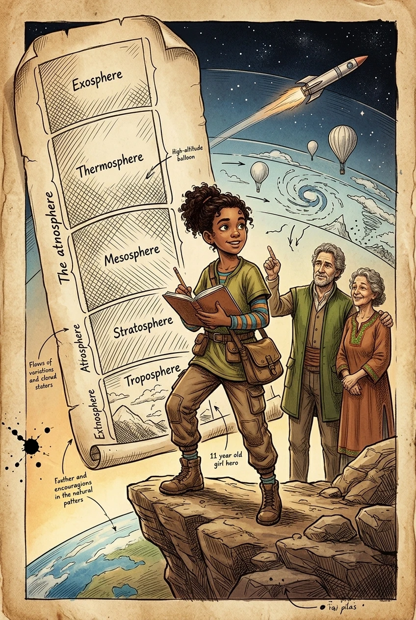 The Atmosphere's Layers — غلاف الكتاب — Wonder Science