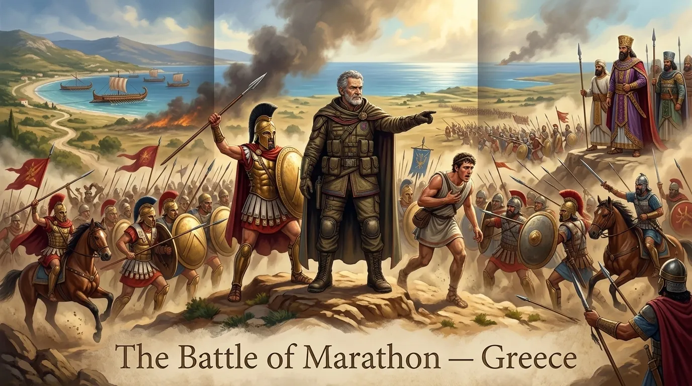 The Battle of Marathon — Greece (490 BC, Greece) — book cover — Wonder History The Battle of Marathon — Greece (490 BC, Greece) — book cover — Wonder History