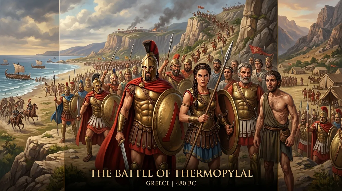 The Battle of Thermopylae (480 BC, Greece) — book cover — Wonder History The Battle of Thermopylae (480 BC, Greece) — book cover — Wonder History