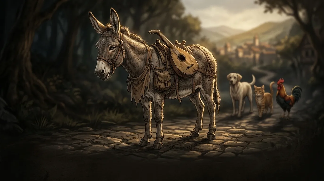 The Bremen Town Musicians — 图书封面 — Wonder Tales
