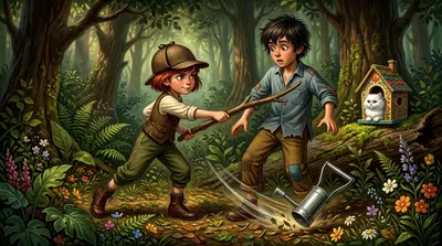 失踪猫咪之谜 — page 8 illustration — Wonder Books