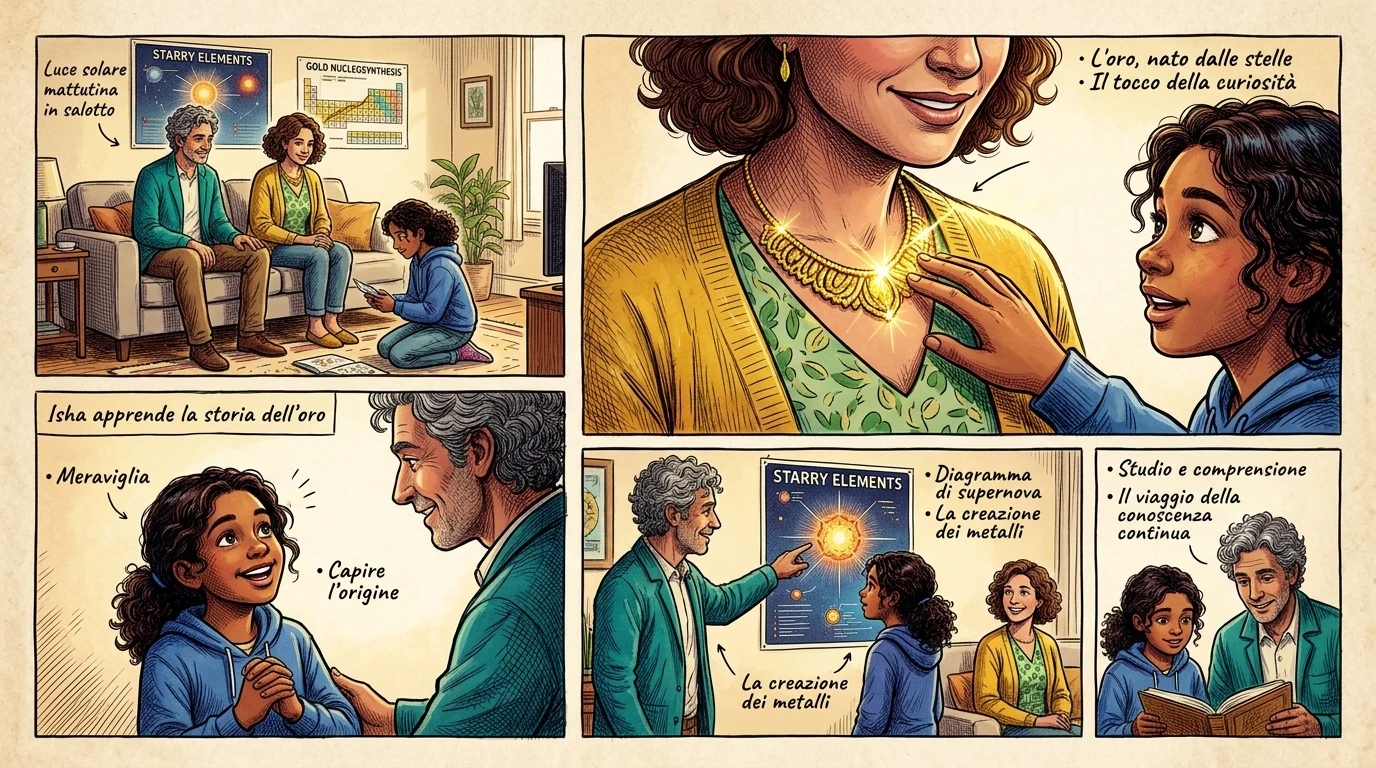 Back in the Noe Valley living room, Isha's eyes were wide with wonder. She gently touched her mom's actual gold necklace. Back in the Noe Valley living room, Isha's eyes were wide with wonder. She gently touched her mom's actual gold necklace.