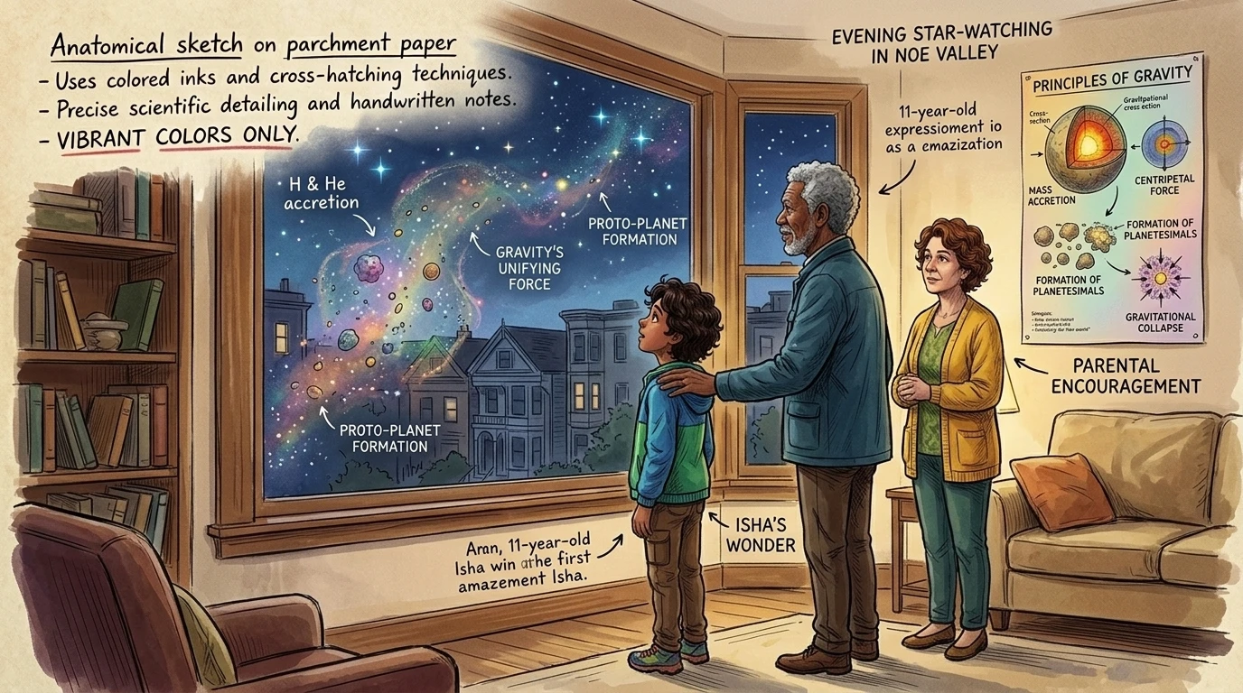 Isha ran to the window and looked up at the darkening sky, where the first evening stars were beginning to appear. "Everything on Earth is really a piece of… Isha ran to the window and looked up at the darkening sky, where the first evening stars were beginning to appear. "Everything on Earth is really a piece of…