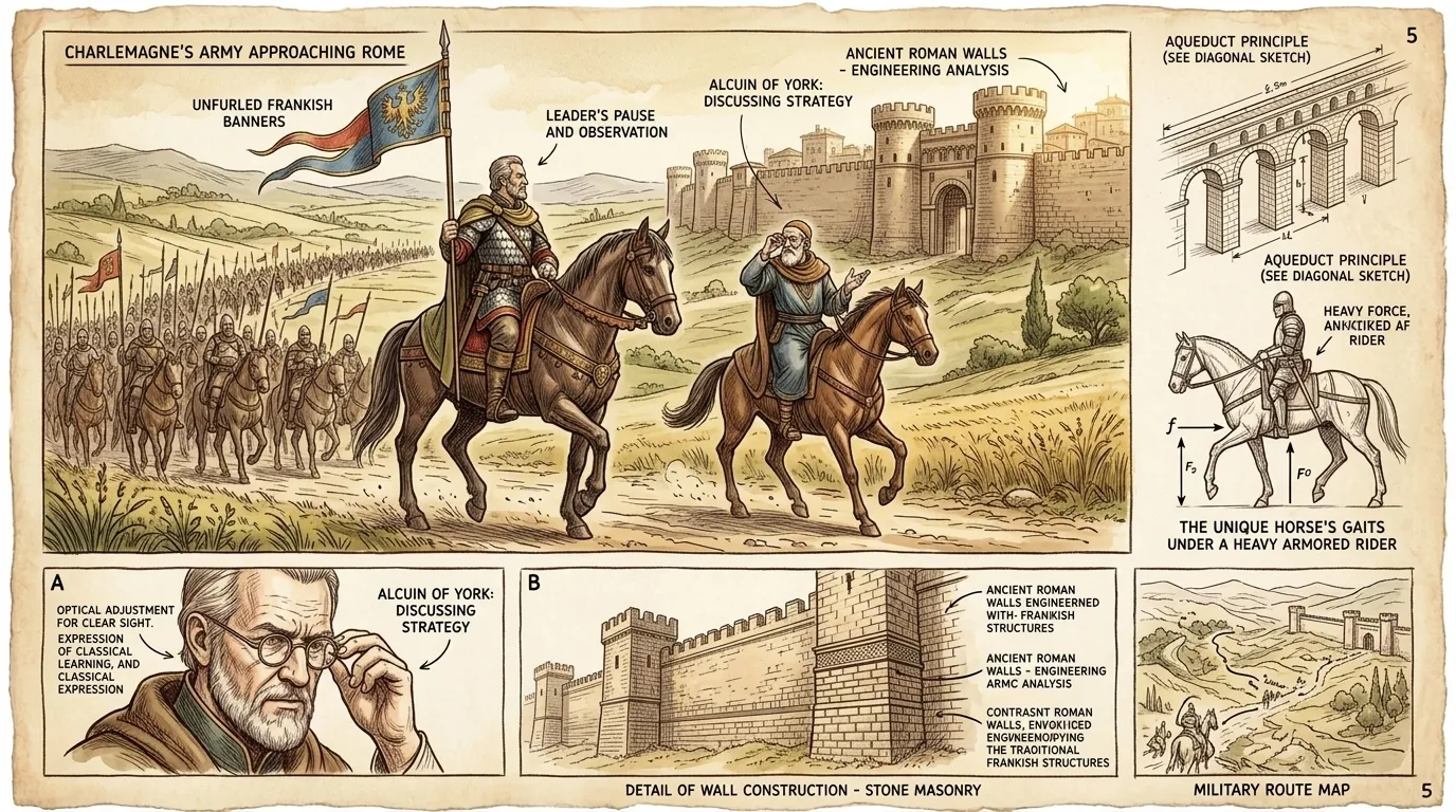 Charlemagne, seeing an opportunity to assert his authority and protect the Church, agreed to intervene. Leading his army south, he marched towards Rome.