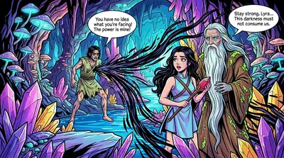 —¿Kaelen? —jadeó Lyra—. ¿Por qué? Los ojos de Kaelen brillaron con odio. —¡Siempre me pasaron por alto! ¡El Trono Carmesí es mi destino, y lo reclamaré!