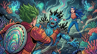 "No! The power... gone!" Garthok roared, his corrupted form beginning to unravel. He lunged at Anya, his claws outstretched. "No! The power... gone!" Garthok roared, his corrupted form beginning to unravel. He lunged at Anya, his claws outstretched.