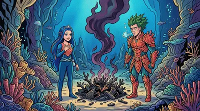 With the Scepter gone, Garthok's connection to its power was severed. His corrupted form collapsed, the monstrous figure dissolving into a pile of inert coral. With the Scepter gone, Garthok's connection to its power was severed. His corrupted form collapsed, the monstrous figure dissolving into a pile of inert coral.