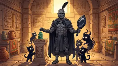 Mas tal prosperidade gera inveja. Tezcatlipoca, o deus da escuridão e da feitiçaria, observava com desdém o crescimento da influência de Quetzalcoatl.