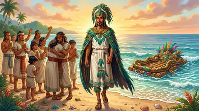 Finalmente, depois de muitos anos de peregrinação, Quetzalcoatl alcançou a costa leste. Enquanto estava na praia, olhando para o vasto oceano, ele sabia que sua…