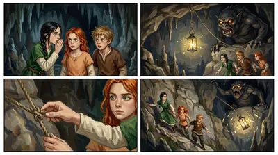 They reached a vast cavern, where the firefly lantern hung suspended from the ceiling by a delicate chain. But guarding it was a grotesque Grolak, its eyes…
