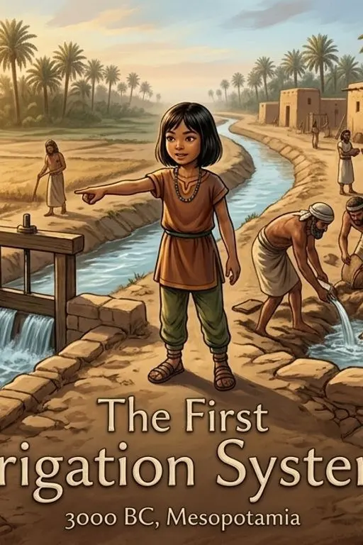 The First Irrigation Systems (3000 BC, Mesopotamia) — book cover — Wonder History The First Irrigation Systems (3000 BC, Mesopotamia) — book cover — Wonder History