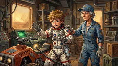 Hours passed. The dust storm raged outside, rattling the station. Finally, a small green light flickered on the Sand Hopper's console. Hours passed. The dust storm raged outside, rattling the station. Finally, a small green light flickered on the Sand Hopper's console.