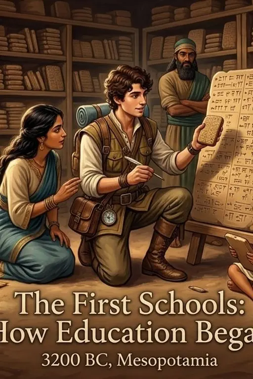 The First Schools: How Education Began (3200 BC, Mesopotamia) — book cover — Wonder History The First Schools: How Education Began (3200 BC, Mesopotamia) — book cover — Wonder History