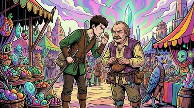 A gruff merchant, his stall overflowing with arcane trinkets, caught Kael's attention. 'Looking for something special, eh?' the merchant rasped, his eyes… A gruff merchant, his stall overflowing with arcane trinkets, caught Kael's attention. 'Looking for something special, eh?' the merchant rasped, his eyes…