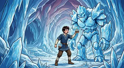 "Golem," Caius bağırdı, "Sana yeni bir amaç sunuyorum! Glacia'nın kendisini koru!" Tuniğinden küçük, süslü bir kar küresi çıkardı.