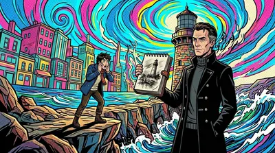 "Excuse me," Arlo began, but the figure didn't react. He stepped closer and saw the sketch: the lighthouse, but with its beam extinguished, and Port Blossom… "Excuse me," Arlo began, but the figure didn't react. He stepped closer and saw the sketch: the lighthouse, but with its beam extinguished, and Port Blossom…