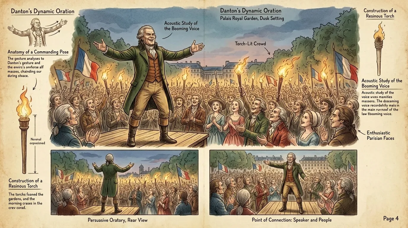 "The Estates-General must convene!" Danton thundered in the Palais Royal gardens. He addressed a crowd of eager Parisians. "The Estates-General must convene!" Danton thundered in the Palais Royal gardens. He addressed a crowd of eager Parisians.