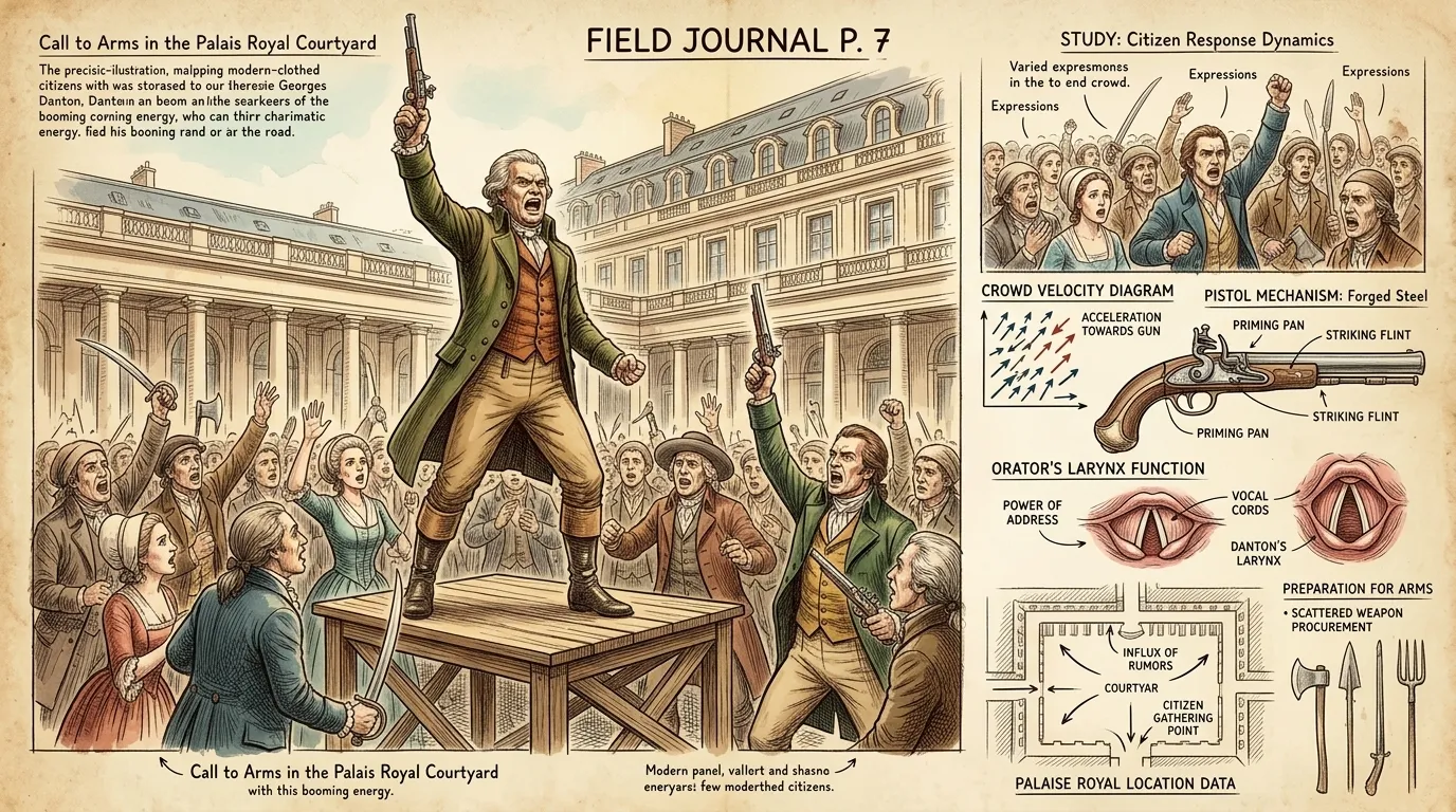 Rumors of royal troops massing outside Paris ignited fear. "They plan to dissolve the Assembly!" Camille Desmoulins cried out in the Palais Royal. Rumors of royal troops massing outside Paris ignited fear. "They plan to dissolve the Assembly!" Camille Desmoulins cried out in the Palais Royal.