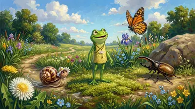 The Frog Who Wanted to Fly — page 9 illustration — Wonder Books The Frog Who Wanted to Fly — page 9 illustration — Wonder Books