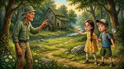 그들은 숨을 헐떡이며 애버내시 씨에게 허둥지둥 돌아왔다. "유령! 진짜예요!" 마야가 소리쳤다. 애버내시 씨는 침착했다.
