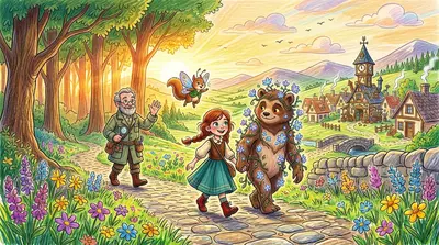 Lila, Pip y el Gruñón, ahora llamado Zarza, salieron juntos del Bosque Susurrante, bañados por el cálido sol de la tarde. "¿Ves?", le dijo Lila a Pip.