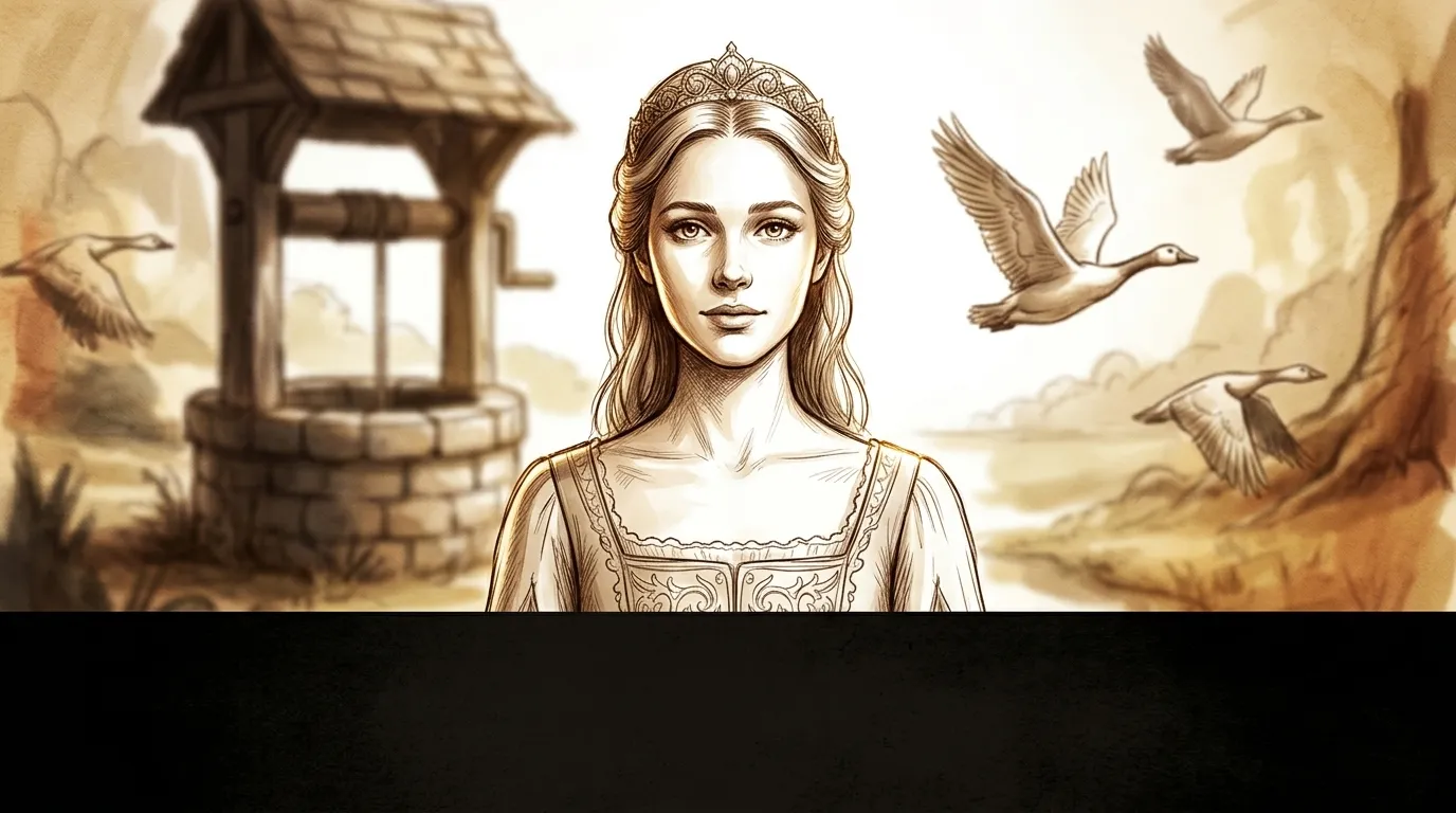 The Goose Girl at the Well — 图书封面 — Wonder Tales