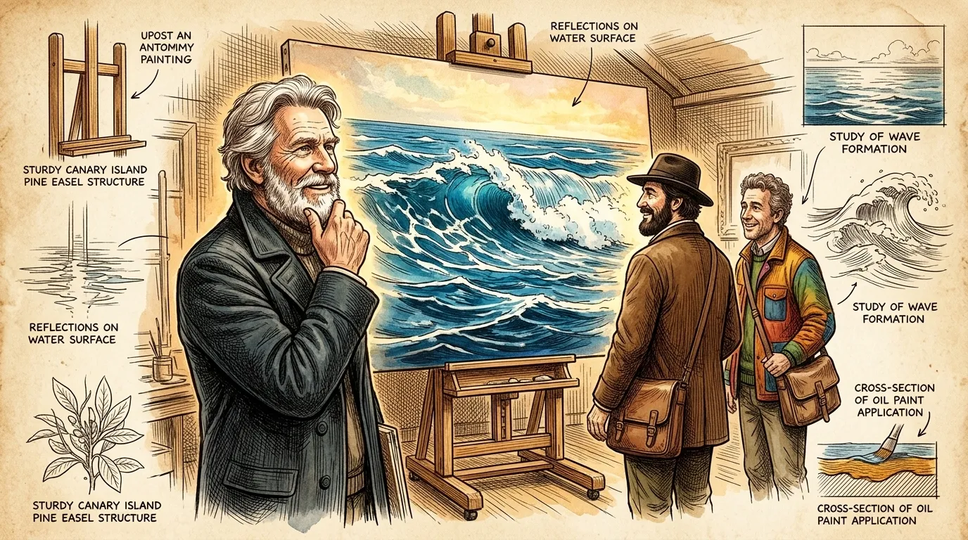 Winslow Homer, un maestro del realismo americano, se encuentra frente a su lienzo terminado, 'The Gulf Stream'. La pintura, terminada en mil ochocientos noventa… Winslow Homer, un maestro del realismo americano, se encuentra frente a su lienzo terminado, 'The Gulf Stream'. La pintura, terminada en mil ochocientos noventa…