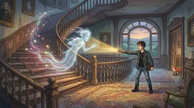 His fingers brushed against a small iron compass, a gift from Sarah. Thank you, he thought, clutching it tightly. He pointed it towards the spectral figure. His fingers brushed against a small iron compass, a gift from Sarah. Thank you, he thought, clutching it tightly. He pointed it towards the spectral figure.