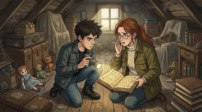 In the attic, they found a diary, its pages filled with a woman's descent into insanity. She wrote of a malevolent presence, a hunger that consumed her soul. In the attic, they found a diary, its pages filled with a woman's descent into insanity. She wrote of a malevolent presence, a hunger that consumed her soul.