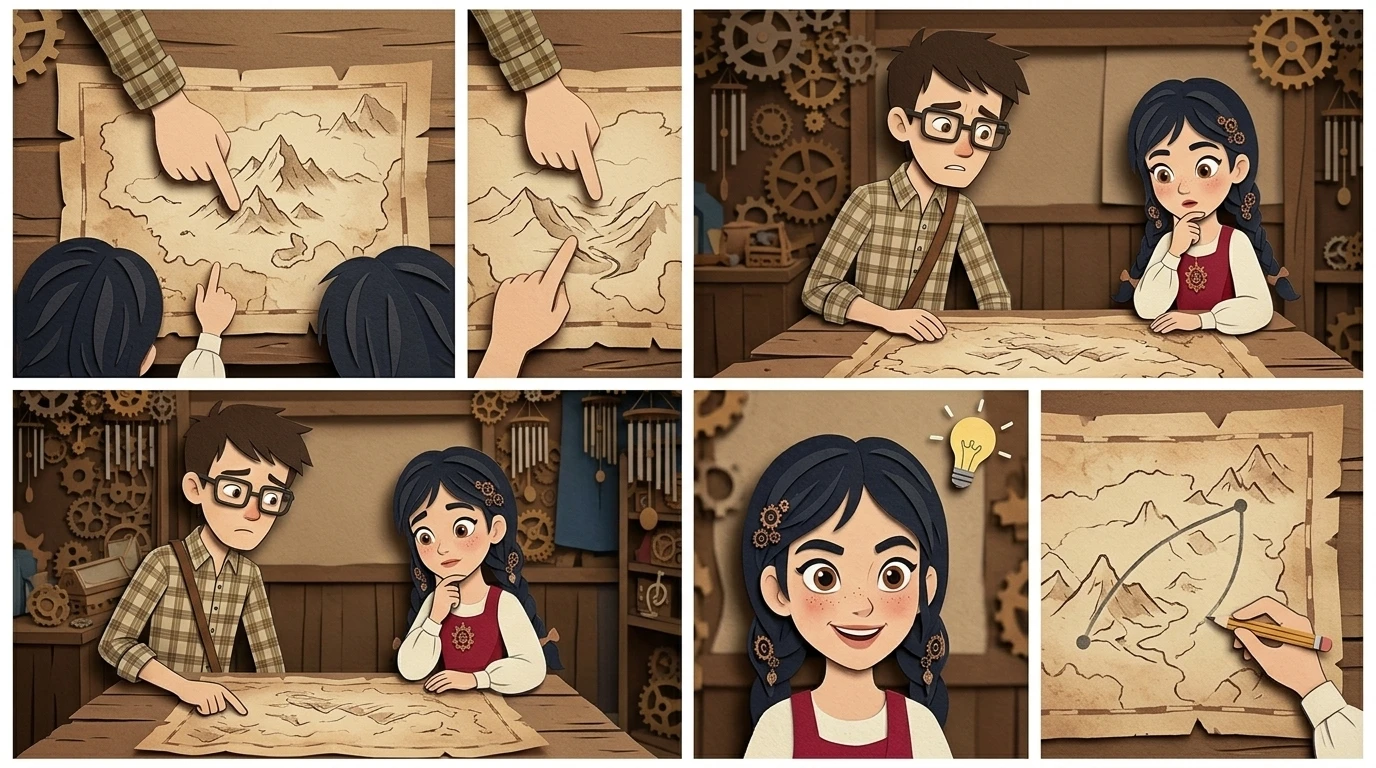 "Contraditório?" Tamiko inclinou a cabeça, examinando o mapa. "Como assim?" Kenji apontou para dois marcos aparentemente opostos.