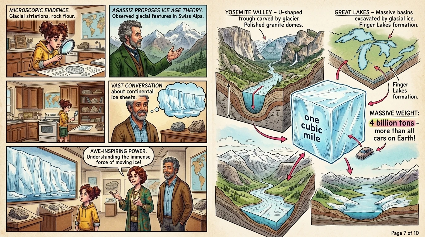 A teoria de Agassiz mudou tudo o que sabíamos sobre a história da Terra. Agora sabemos que essas Eras Glaciais aconteceram muitas vezes, moldando paisagens…