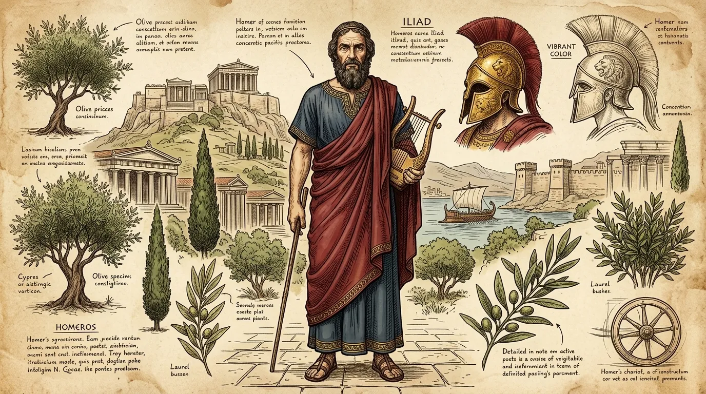 The Iliad by Homer (Ancient Greece — c. 8th Century BC) — portada del libro — Wonder Arts