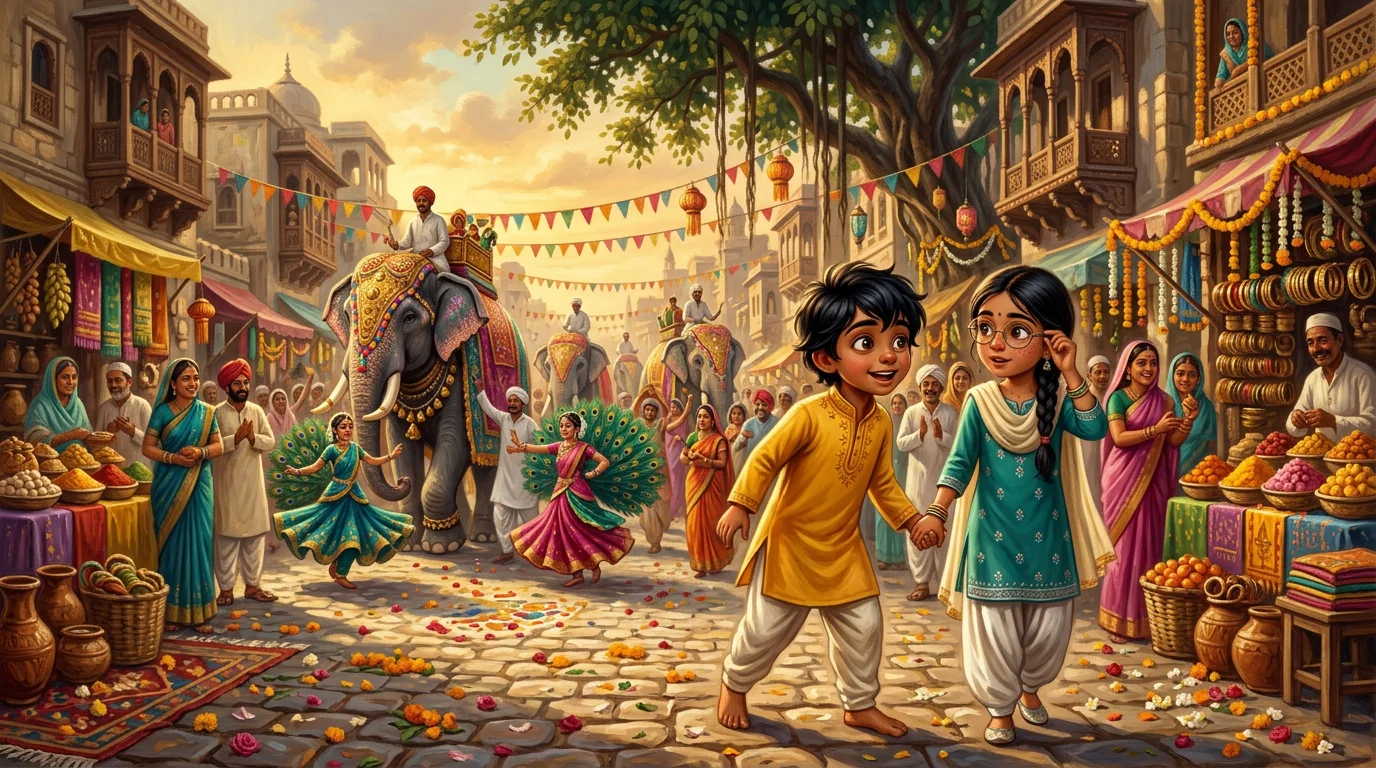 The Indian Elephant Festival — book cover — Wonder Books The Indian Elephant Festival — book cover — Wonder Books