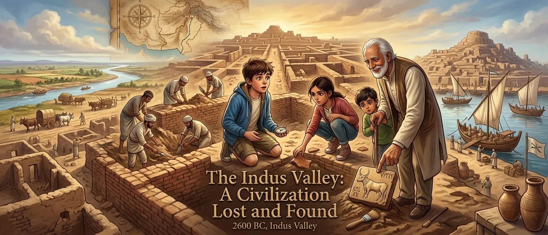 The Indus Valley: A Civilization Lost and Found (2600 BC) — book cover — Wonder History The Indus Valley: A Civilization Lost and Found (2600 BC) — book cover — Wonder History