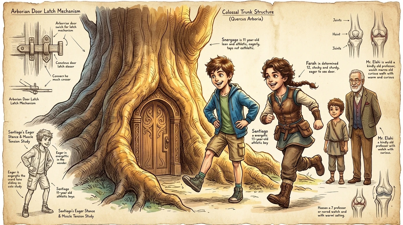 Santiago tapped his foot impatiently, his eyes glued to the colossal tree that housed the school. The Great Arbor Academy, where the classrooms changed with the… Santiago tapped his foot impatiently, his eyes glued to the colossal tree that housed the school. The Great Arbor Academy, where the classrooms changed with the…