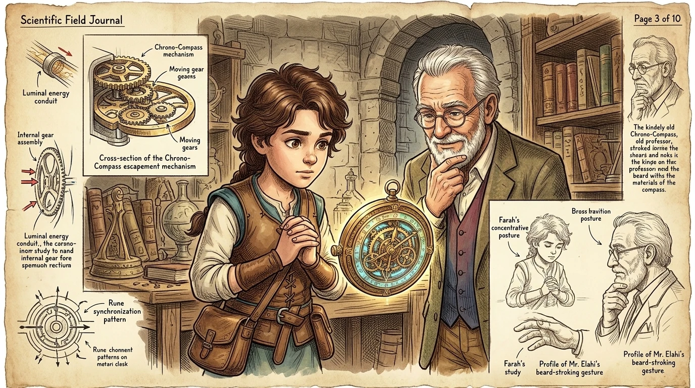 Farah approached the compass cautiously. "I read about this civilization," she said, adjusting her satchel. "They were amazing architects and engineers, but… Farah approached the compass cautiously. "I read about this civilization," she said, adjusting her satchel. "They were amazing architects and engineers, but…