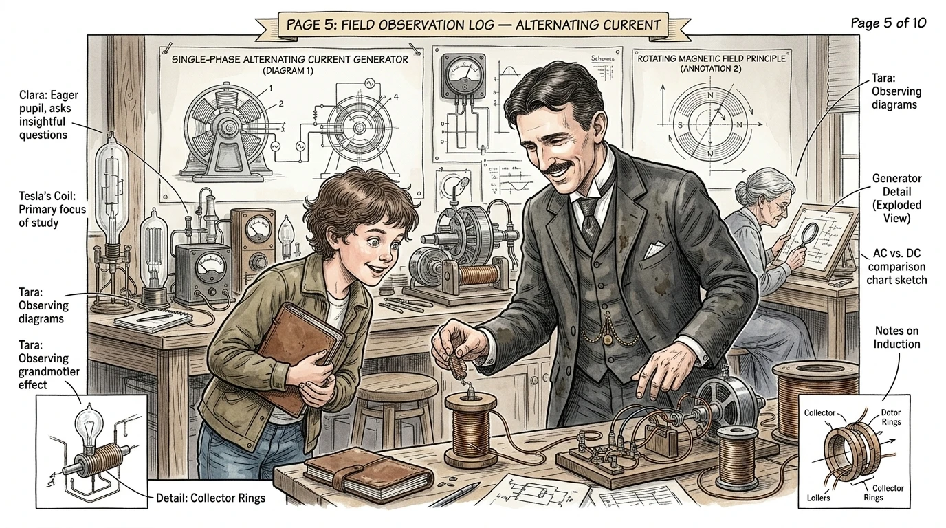 The Invention of the Alternating Current Motor — page 5 illustration — Wonder Inventions The Invention of the Alternating Current Motor — page 5 illustration — Wonder Inventions