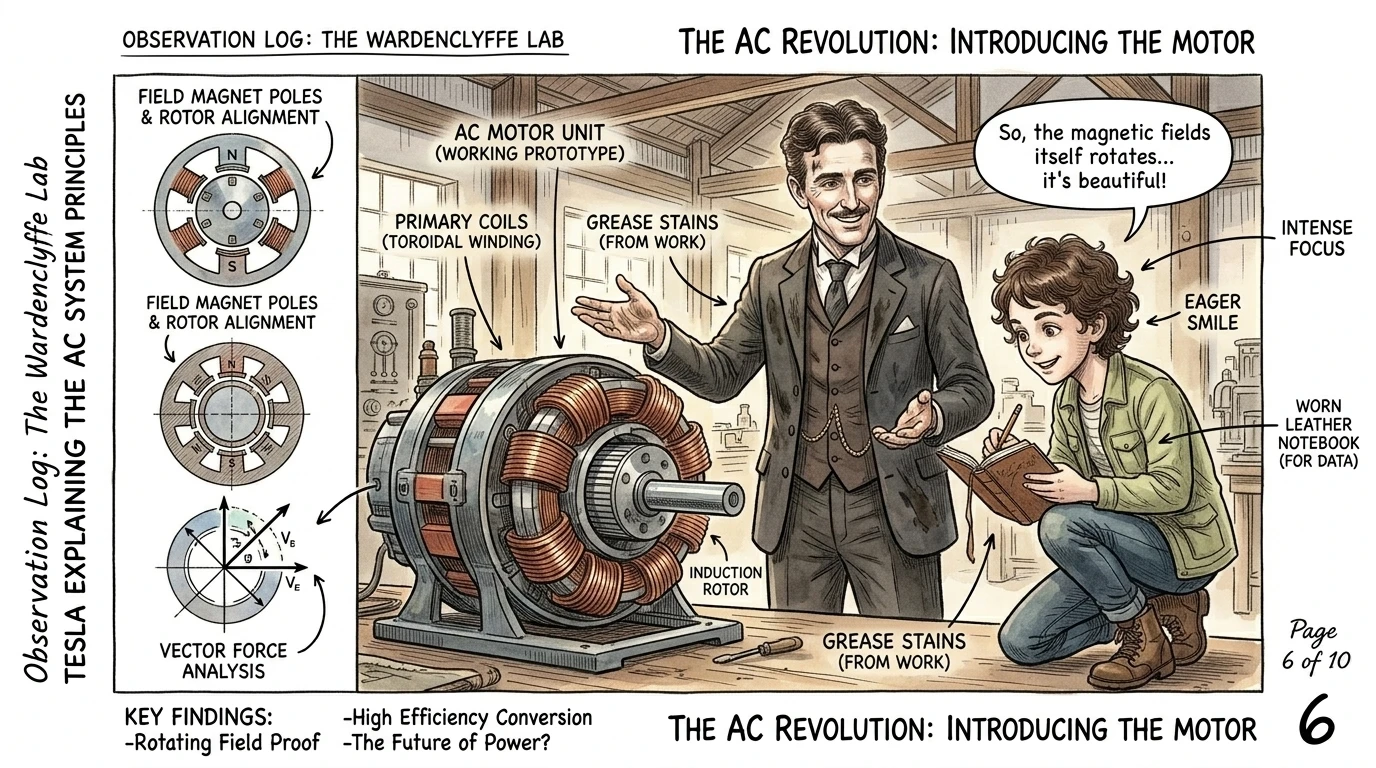 "But how does it work?" Clara persisted, pulling out her notebook. Tesla grinned, leading her to a large machine humming with energy. "But how does it work?" Clara persisted, pulling out her notebook. Tesla grinned, leading her to a large machine humming with energy.