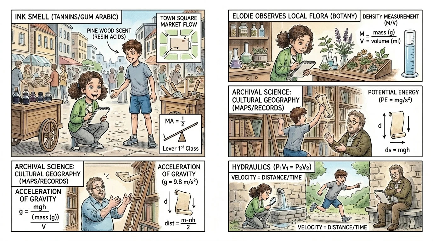 An illustrated page from “The Invention of the Printing Press”, a story in Wonder Inventions