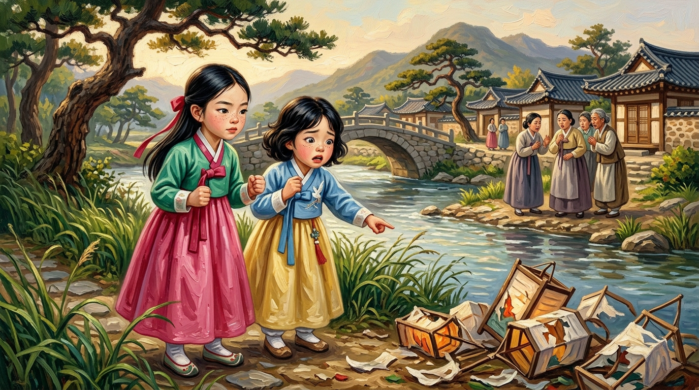 突然,河边爆发了一阵骚动。一小群人聚集在一起,指指点点,窃窃私语。花娜和由娜好奇地对视一眼,挤进了人群。“发生什么事了?”花娜问一位面善的阿姨。 突然,河边爆发了一阵骚动。一小群人聚集在一起,指指点点,窃窃私语。花娜和由娜好奇地对视一眼,挤进了人群。“发生什么事了?”花娜问一位面善的阿姨。