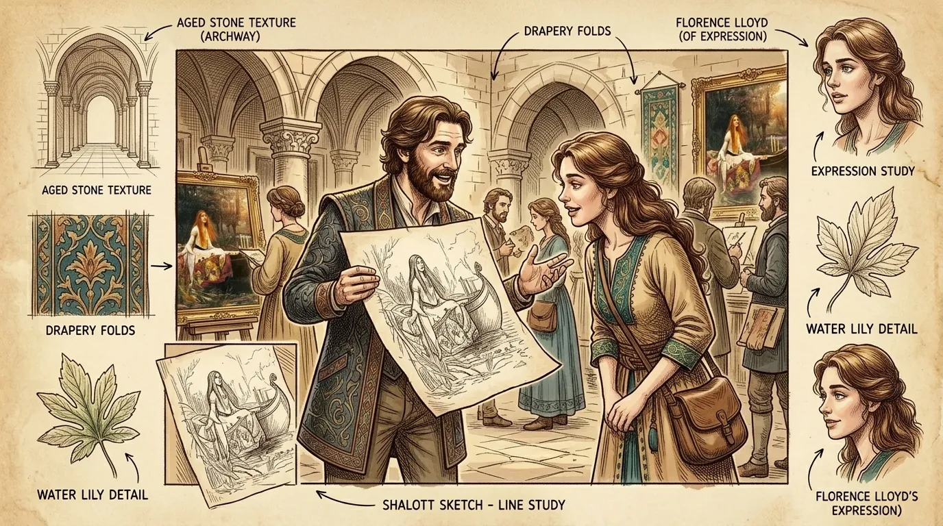 The Pre-Raphaelite Brotherhood's emphasis on beauty, emotion, and medieval themes drew Waterhouse in. He found kindred spirits who shared his desire to break… The Pre-Raphaelite Brotherhood's emphasis on beauty, emotion, and medieval themes drew Waterhouse in. He found kindred spirits who shared his desire to break…