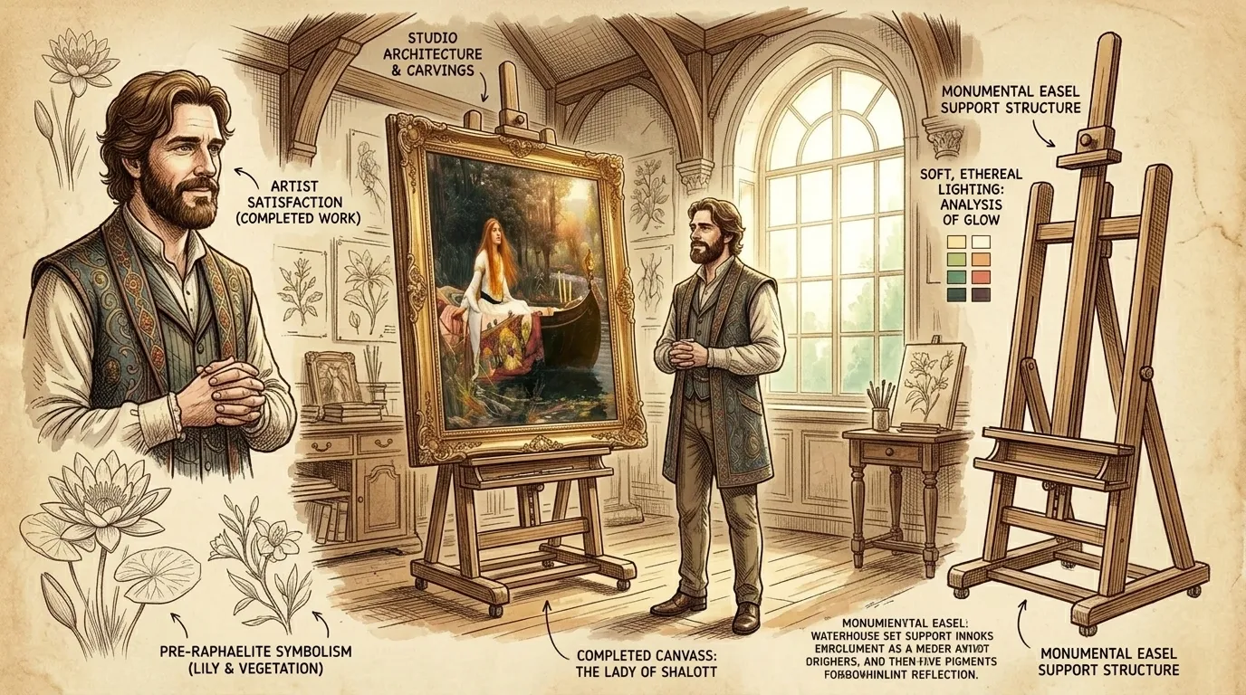 He draws the final touches. His goal is always "'that the chief if not the only beauty of a picture is expression.'" The painting is complete, ready to be… He draws the final touches. His goal is always "'that the chief if not the only beauty of a picture is expression.'" The painting is complete, ready to be…