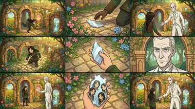 아냐는 옆으로 몸을 피하며 그의 손아귀를 가까스로 피했습니다. 그녀는 바닥에 떨어진 깨진 거울 조각을 움켜쥐었고, 들쭉날쭉한 모서리가…