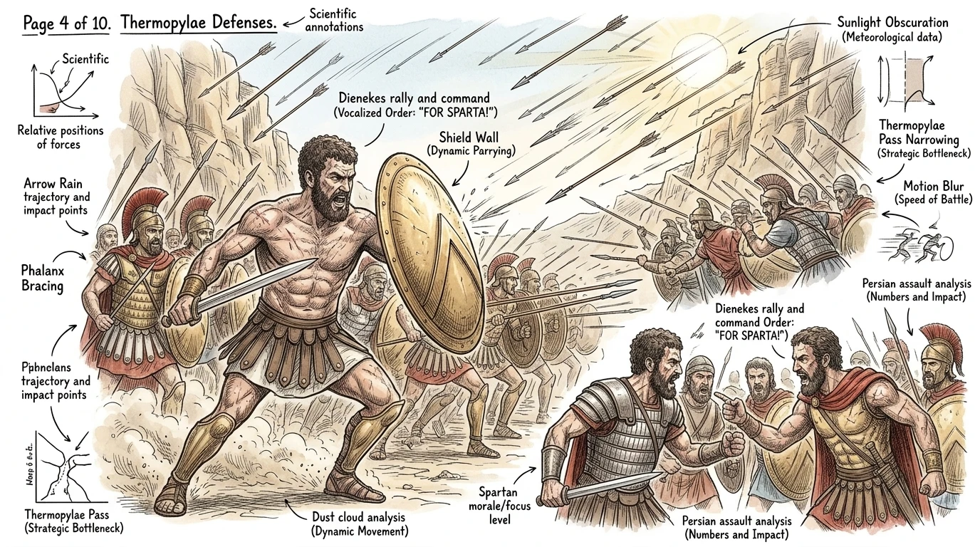 Durante dos días agotadores, la falange espartana mantuvo el estrecho paso, rechazando ola tras ola de ataques persas. Dienekes, un guerrero musculoso en sus…