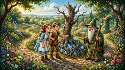 "لم نقصد التعدي"، تلعثمت ليلي. "لقد تبعنا فراشة فحسب". رقّ القزم قليلاً. "هذه هي الحديقة المفقودة"، أوضح، وصوته أجش. "لقد كانت ذات يوم أجمل مكان في المملكة…