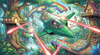 Kira dove her fighter, weaving through the falling debris. Energy blasts ripped through the air around her. Kira dove her fighter, weaving through the falling debris. Energy blasts ripped through the air around her.